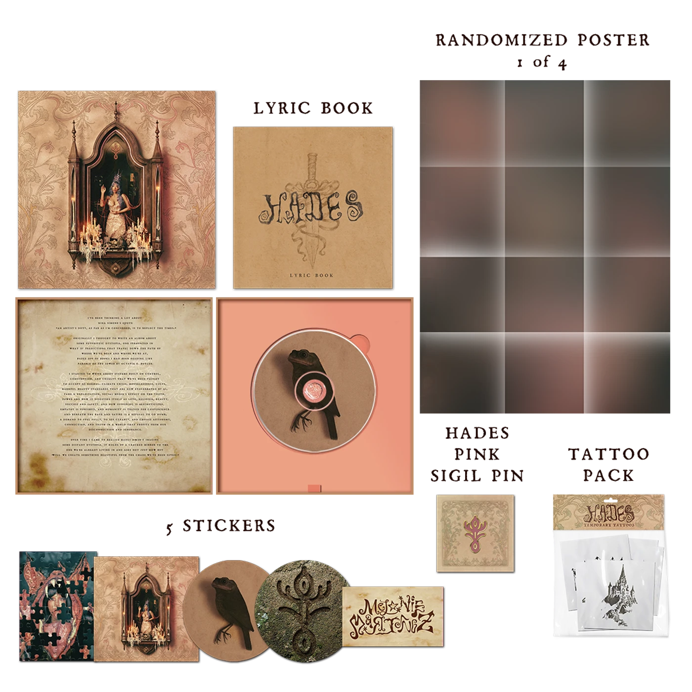 Melanie Martinez Hades Pink Sigil Enamel Pin + CD Box Set