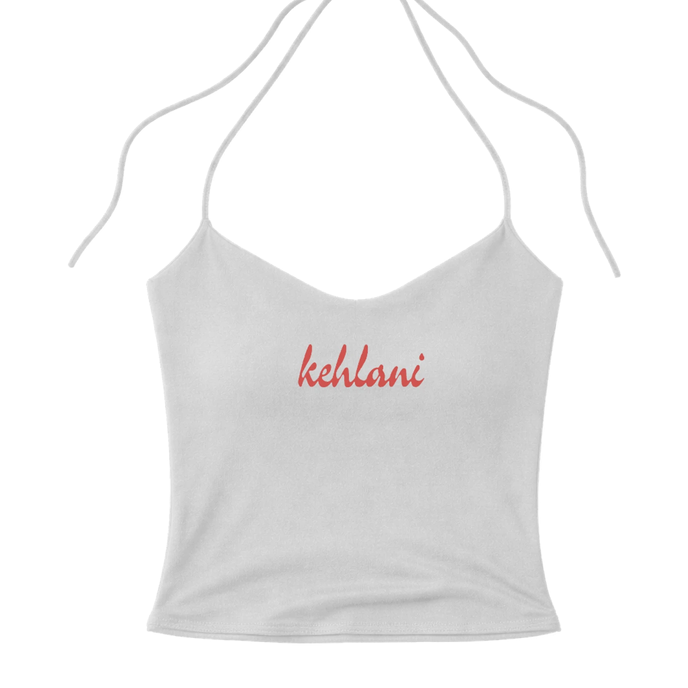KEHLANI SCRIPT HALTER TOP