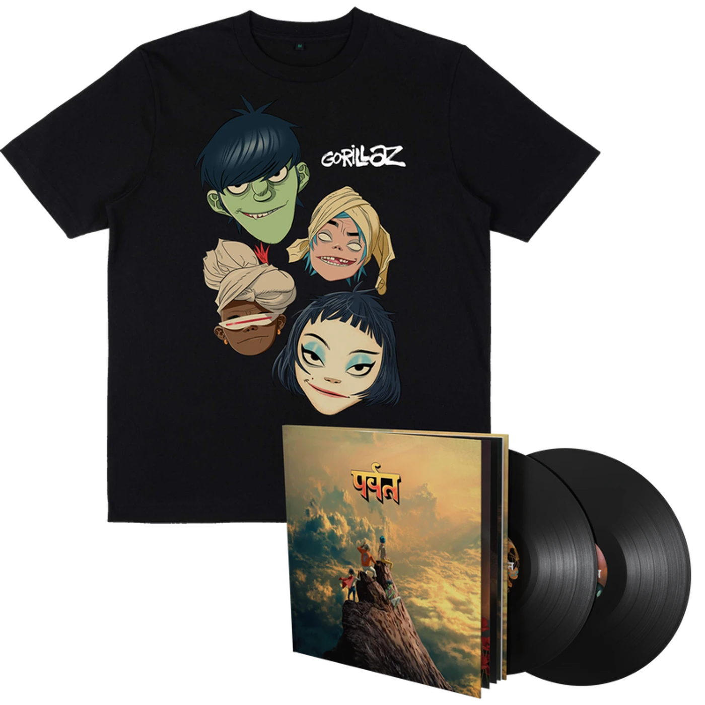 Gorillaz The Mountain Heads T-Shirt & Book Edition LP Bundle