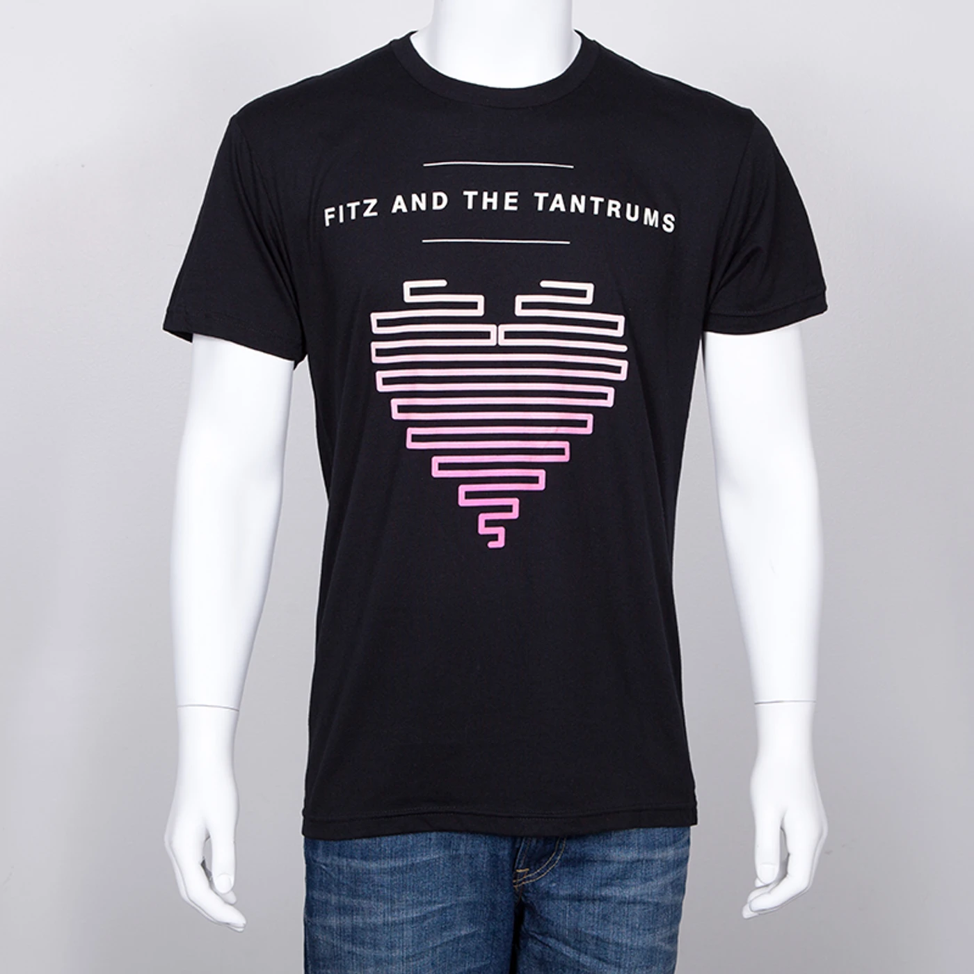 Fitz and The Tantrums Lined Up Heart Unisex T-Shirt (Black)