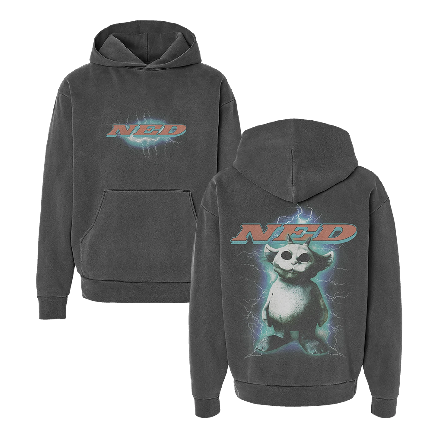 Ned Bayou WEIRD SCIENCE GREY HOODIE