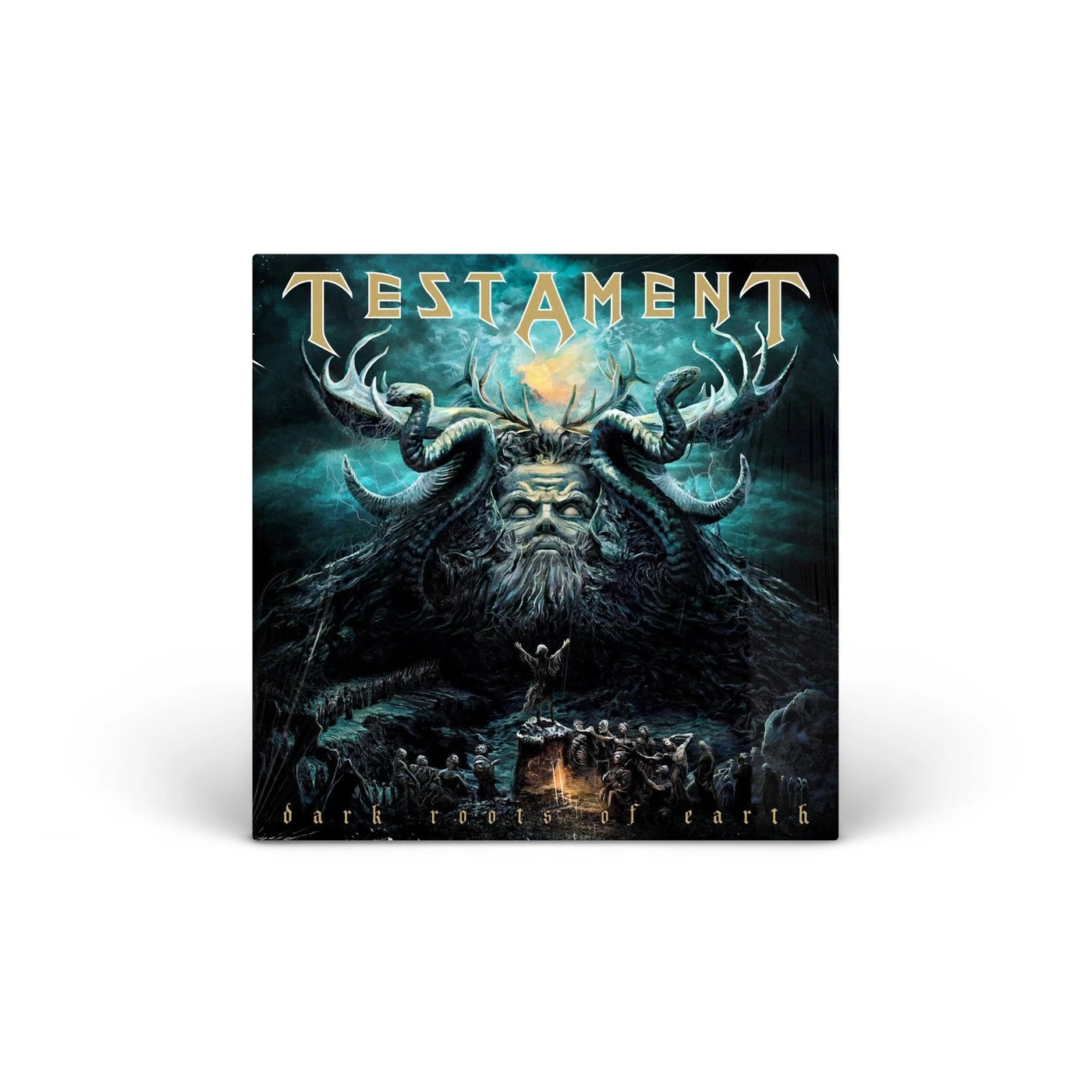 Testament Dark Roots of Earth (CLEAR GOLD GREEN SPLATTER) Vinyl [2LP]