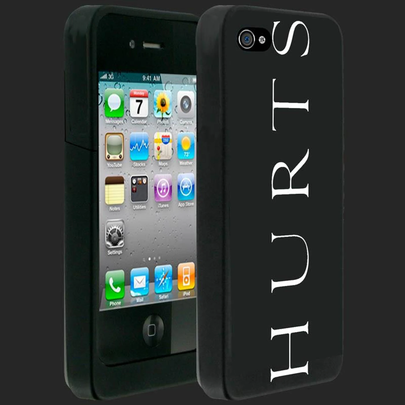 BLACK HURTS LOGO IPHONE 4 CASE