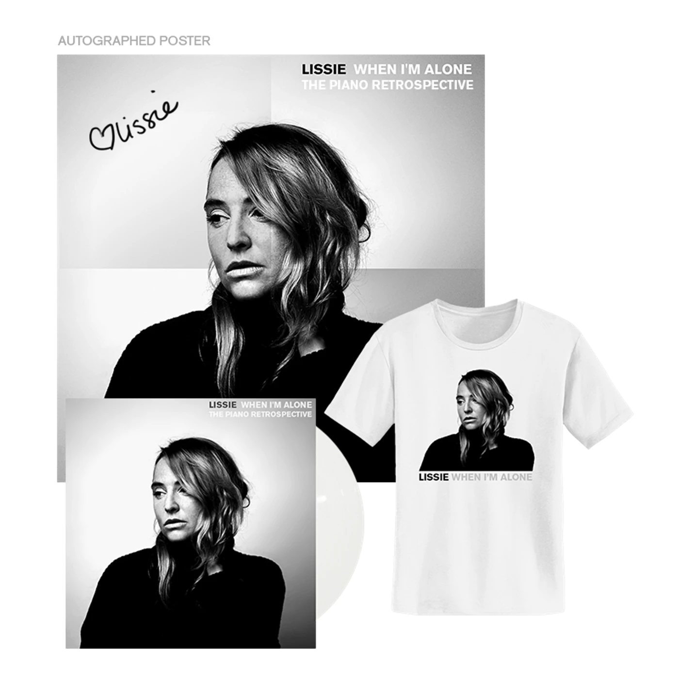 Lissie WHEN I'M ALONE: THE PIANO RETROSPECTIVE LP/TEE BUNDLE