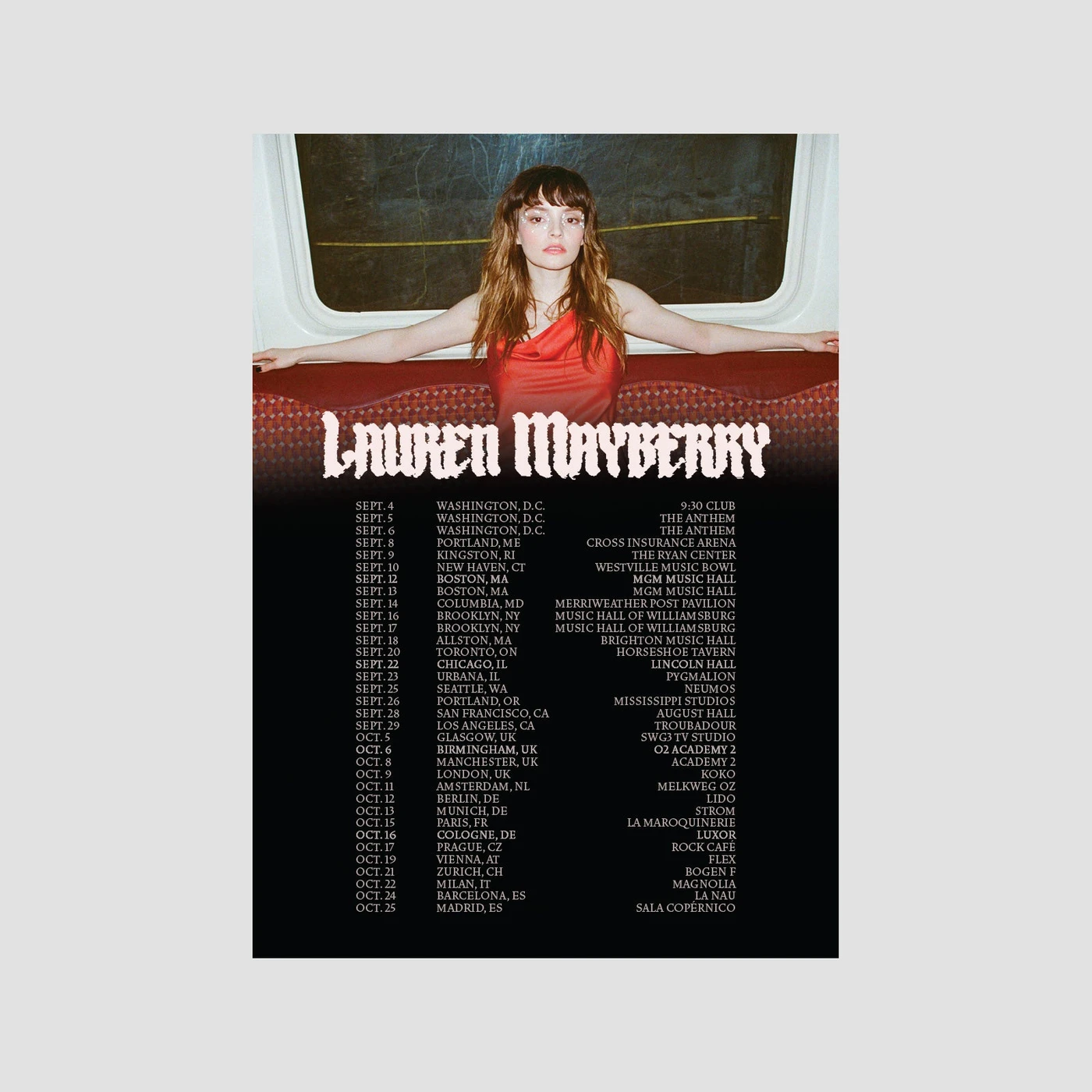 Lauren Mayberry 2023 Tour Poster (A3)