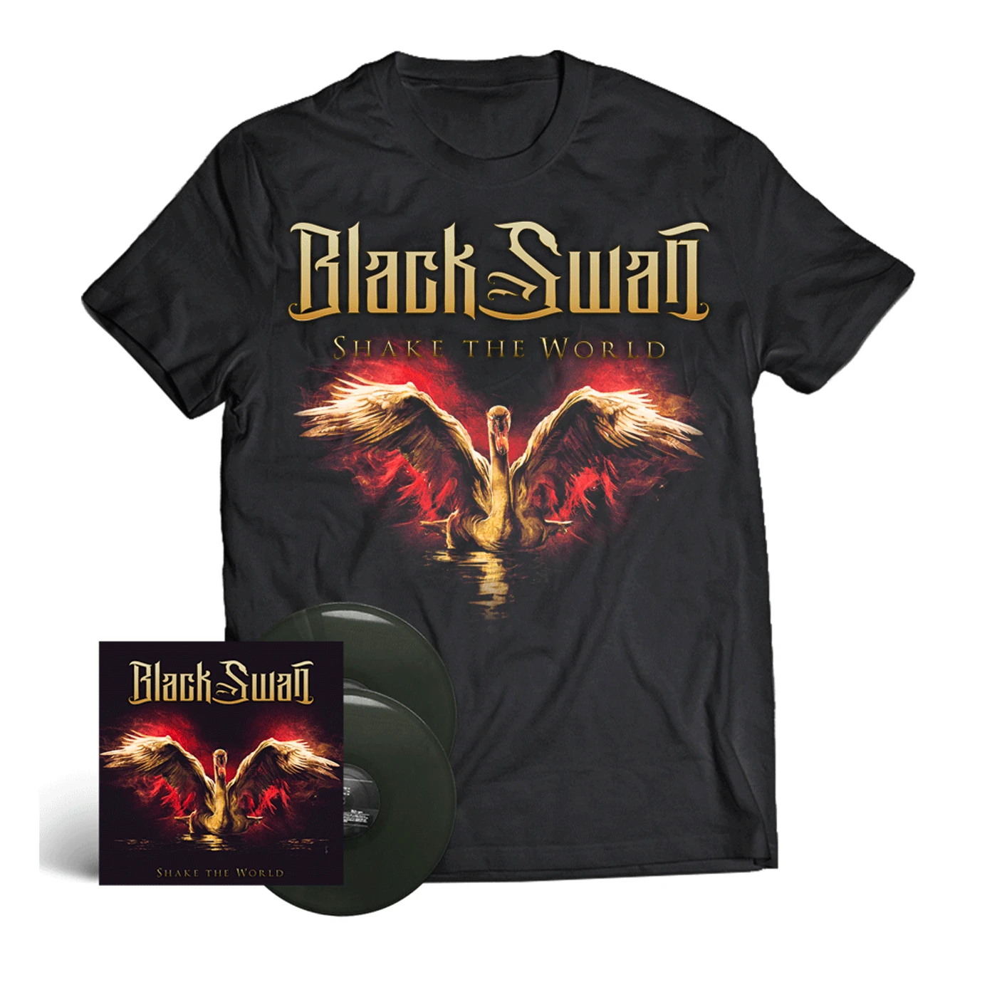 Frontiers Black Swan - Shake The World LP + Album Tee