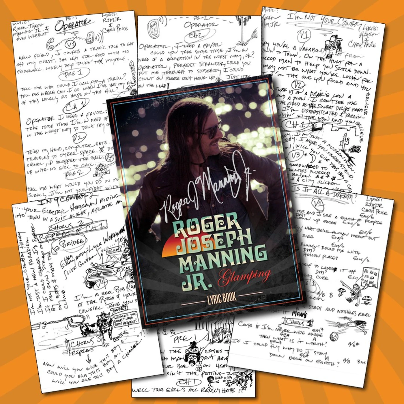 Roger Joseph Manning, Jr. - Signed Glamping Lyric/Art Book