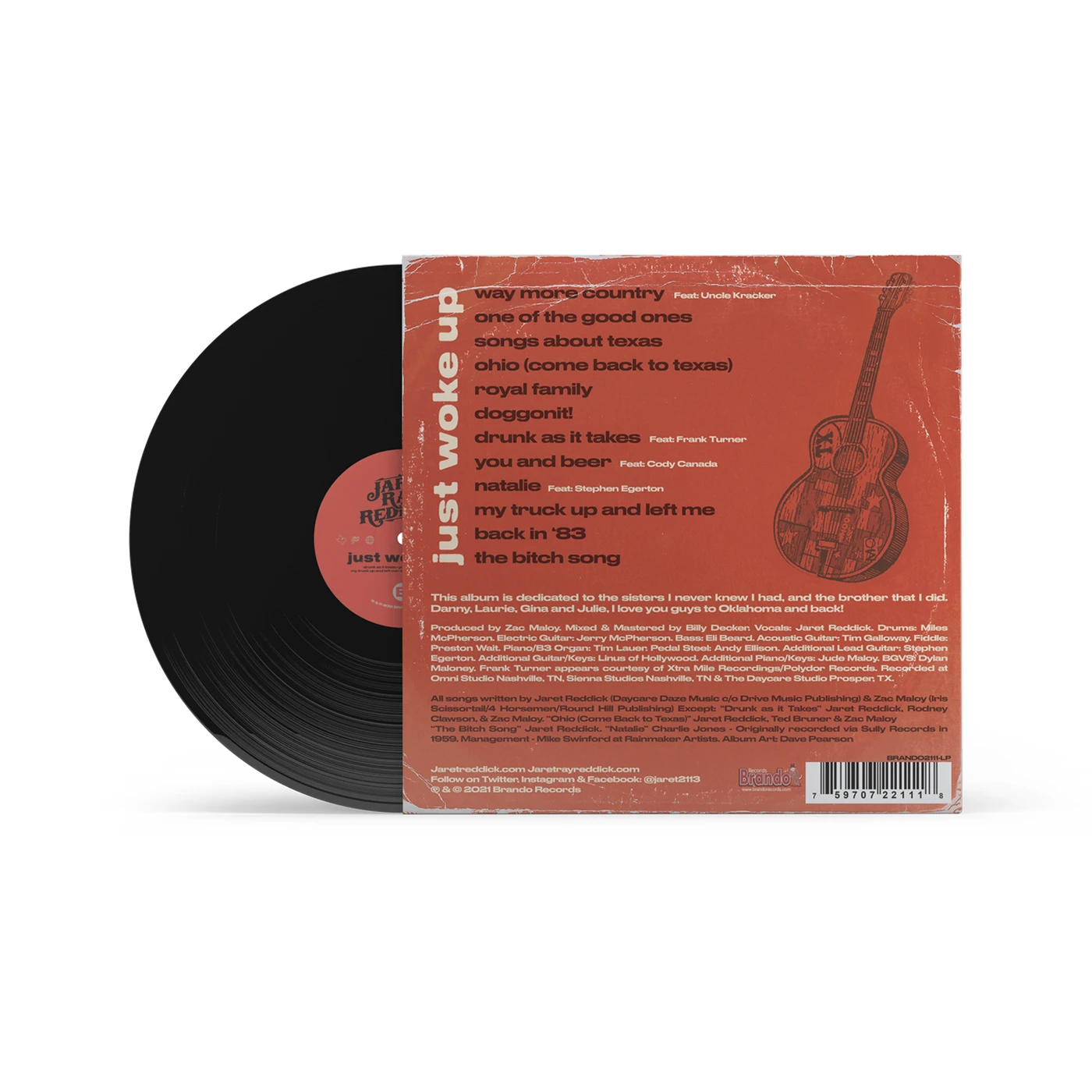 Jaret Ray Reddick - Just Woke Up Autographed Vinyl