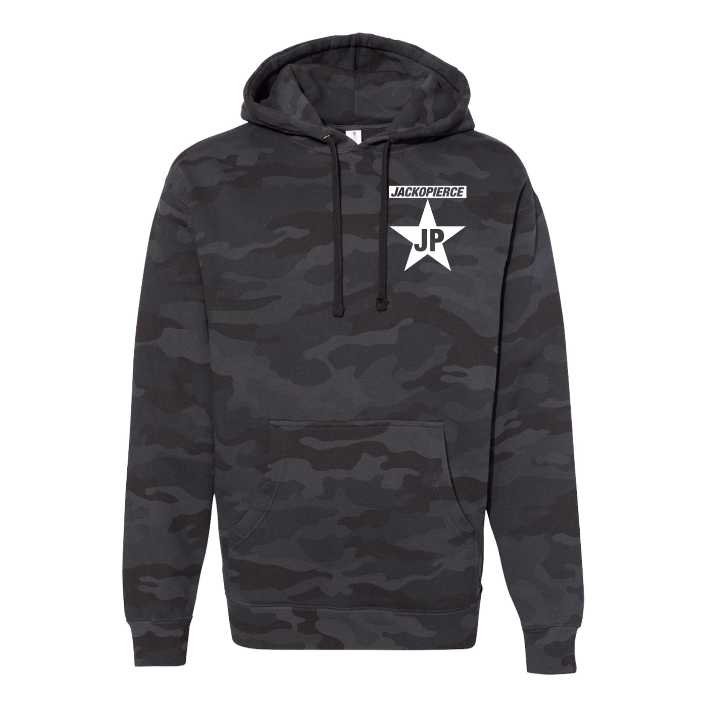 Jackopierce - Premium Black Camo Star Logo Hoodie