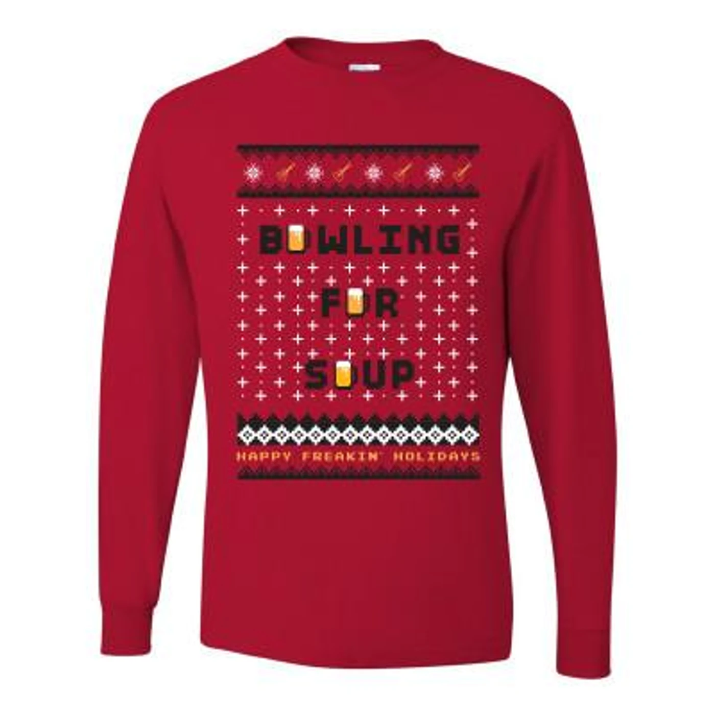 Bowling For Soup - Fake Christmas Sweater Tee (Red)