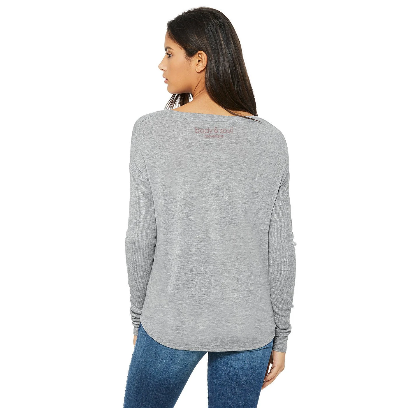 Body & Soul Movement - SOUL-FULL Flowy Long Sleeve Tee (Grey)