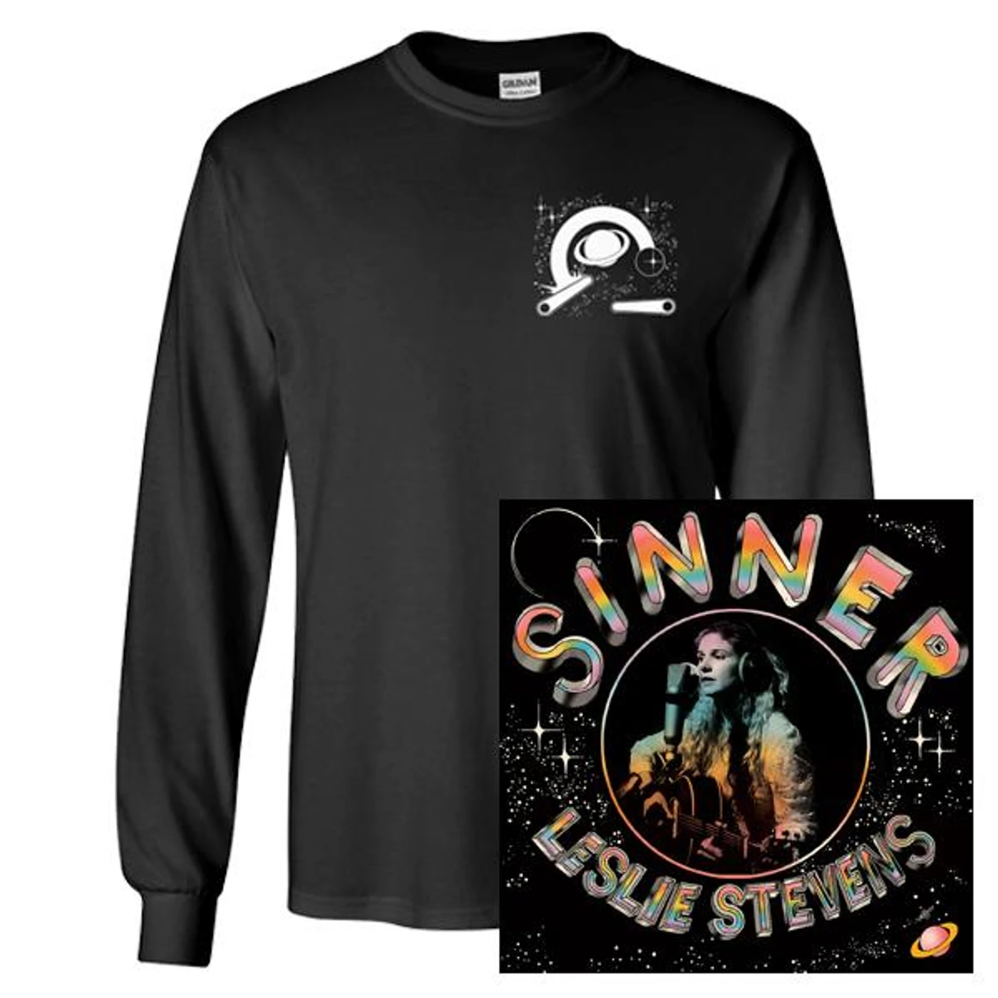 Leslie Stevens - Sinner Tee + Black Vinyl Bundle