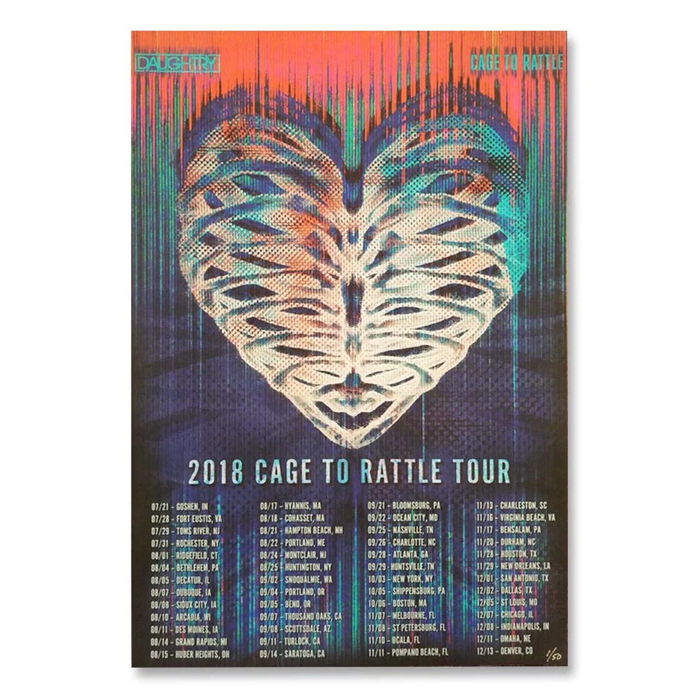 Daughtry Cage To Rattle 2018 Tour Poster