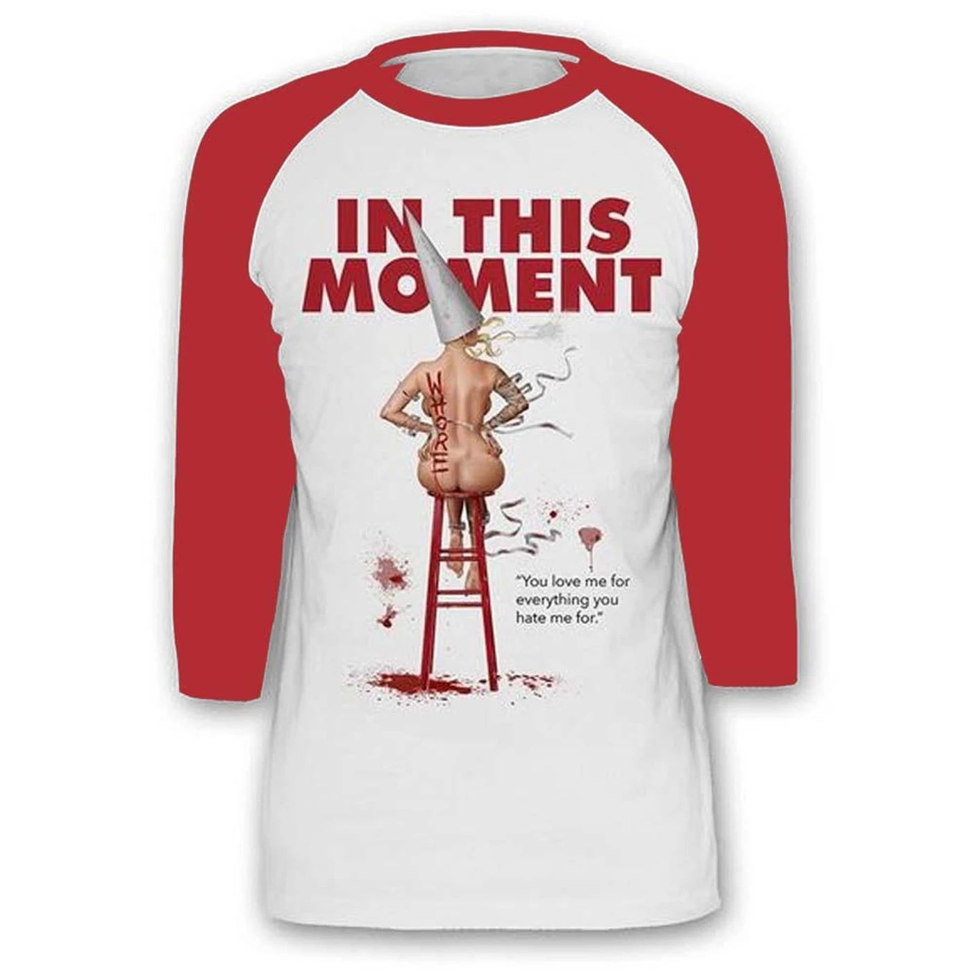 In This Moment Nude Whore Baseball Tee