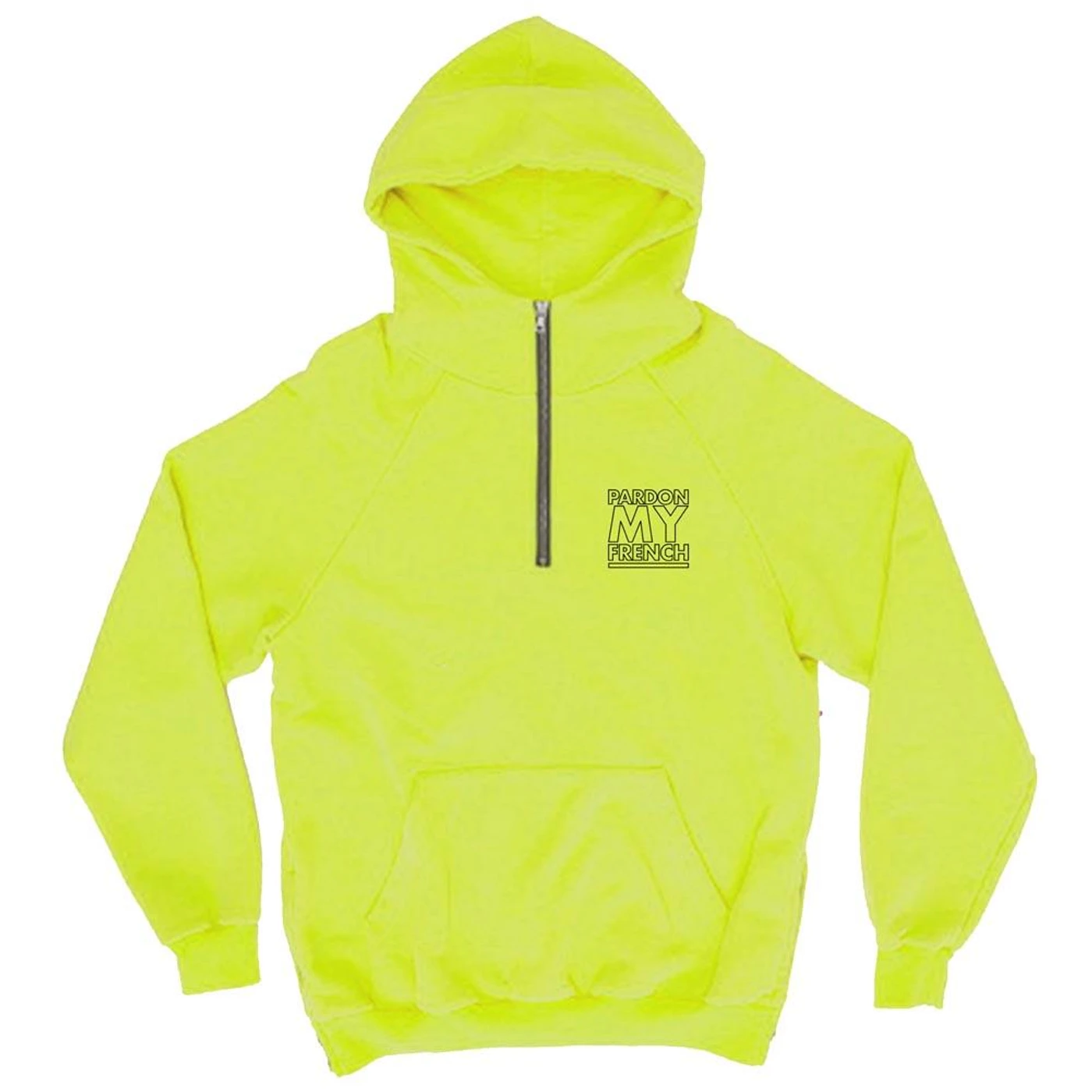 Pardon My French PMF CLASSIC LOGO YELLOW ZIPPED HOODIE