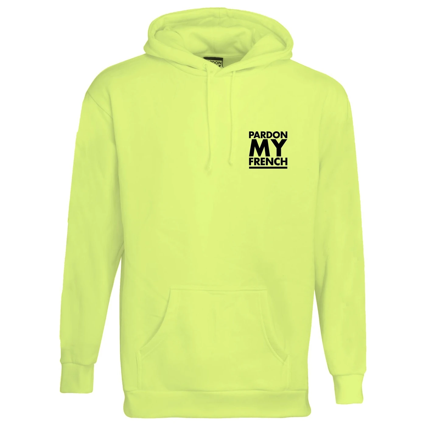 Pardon My French HOODIE PMF CLASSIC LOGO NEON YELLOW