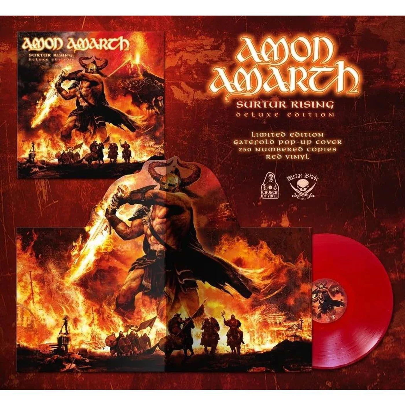 Amon Amarth SURTUR RISING (RED & YELLOW VINYL) Vinyl Record