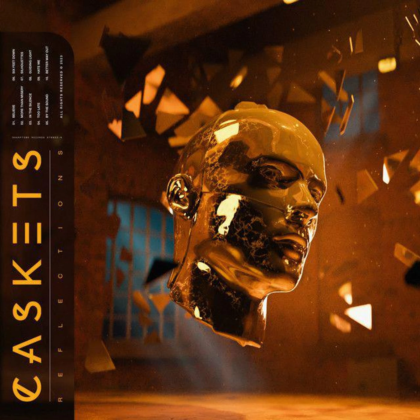 Caskets Reflections (Orange & Black W/ White Splatter) Vinyl Record