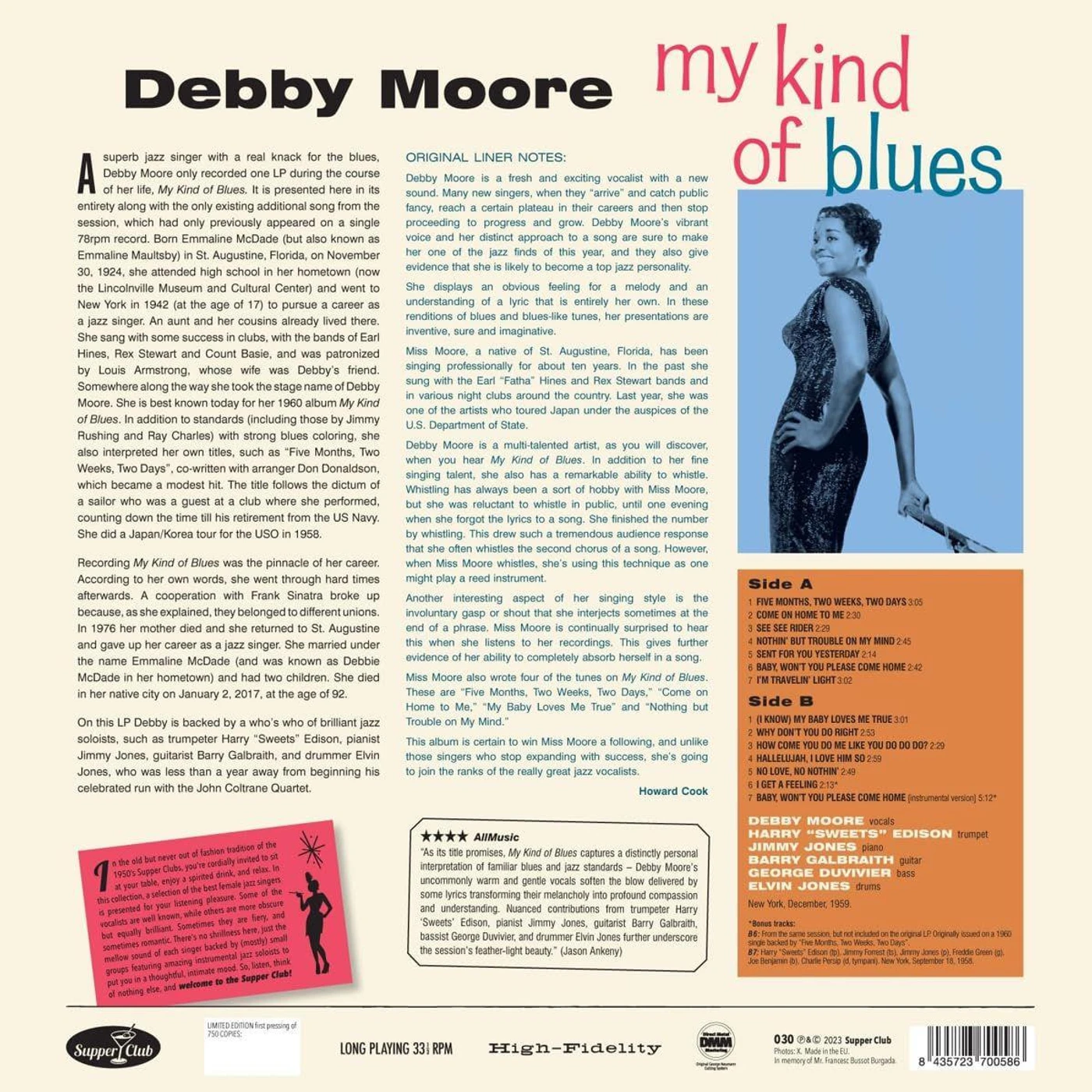 Debby Moore MY KIND OF BLUES Vinyl Record