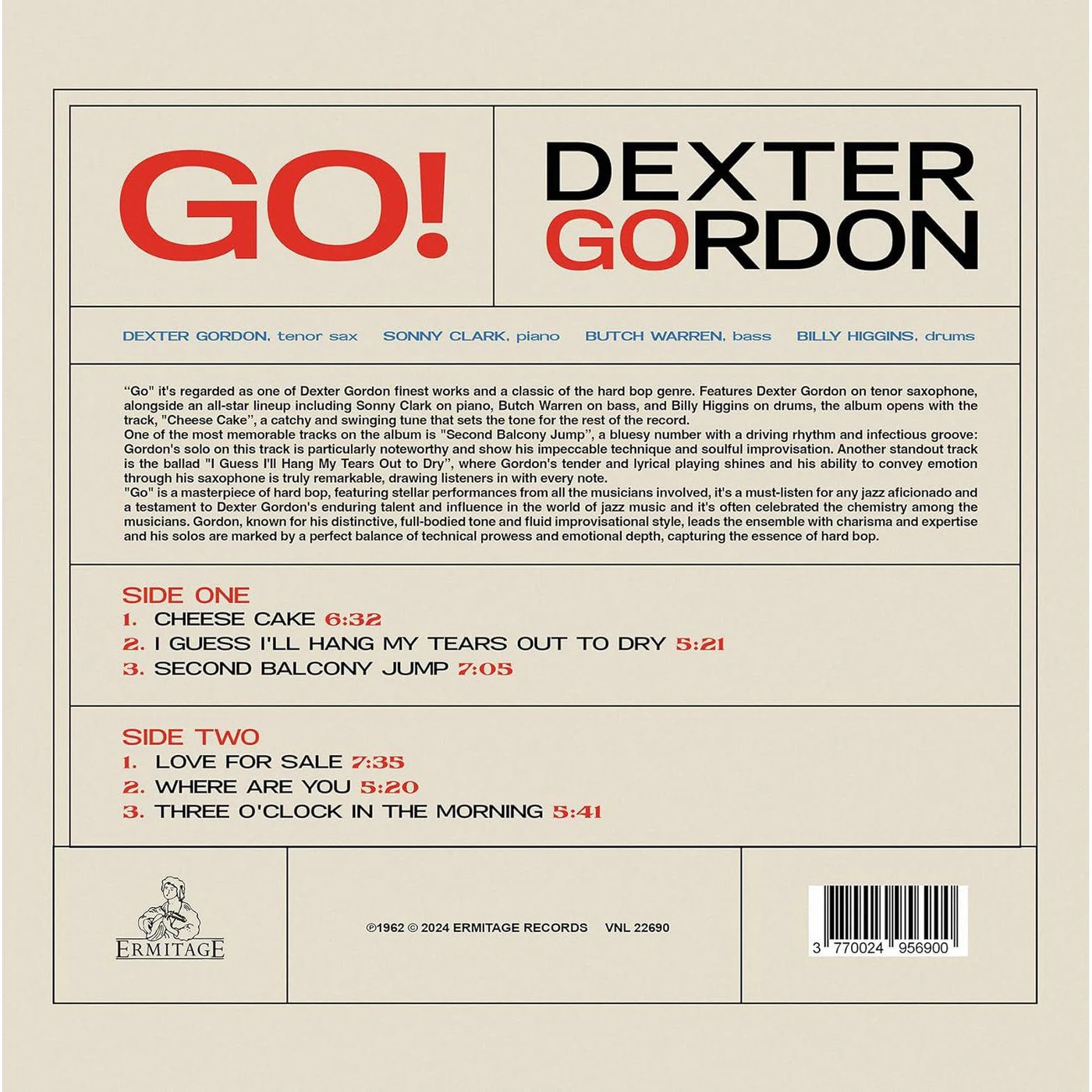 Dexter Gordon Go! (Yellow) Vinyl Record