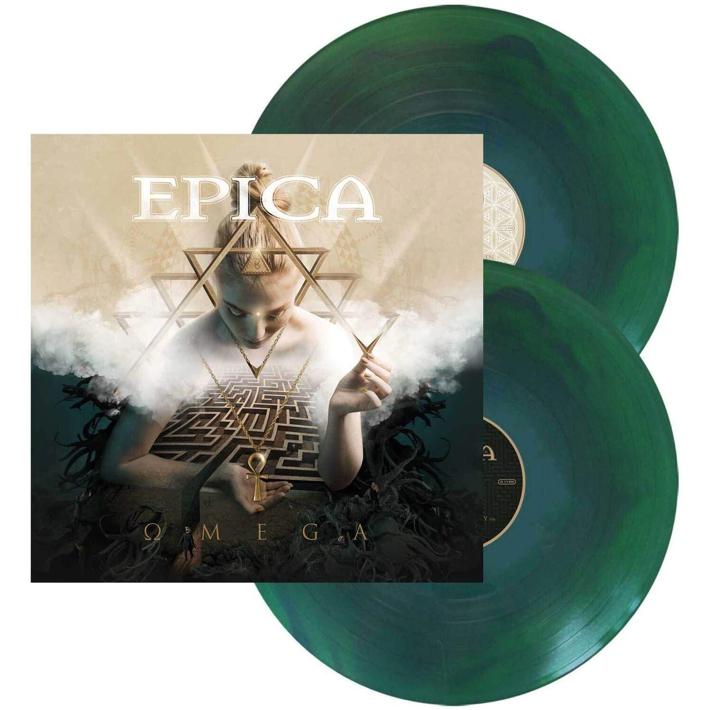 Epica OMEGA (BLUE/GREEN SWIRL VINYL) Vinyl Record