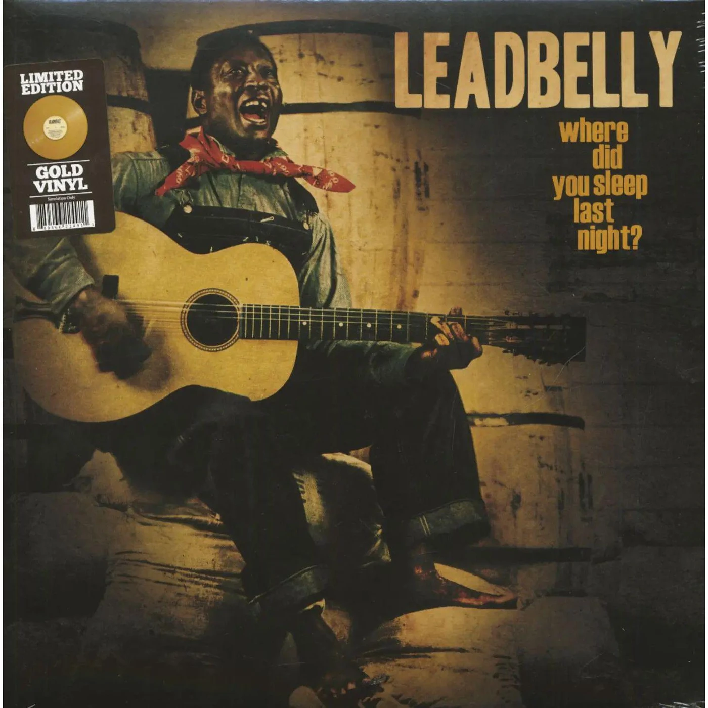 Leadbelly Where Did You Sleep Last Night? (Gold) Vinyl Record
