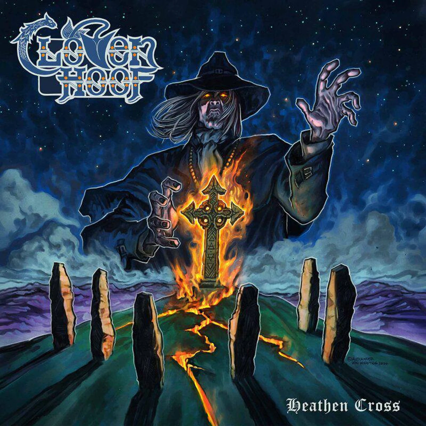 Cloven Hoof Heathen Cross (Purple ) Vinyl Record