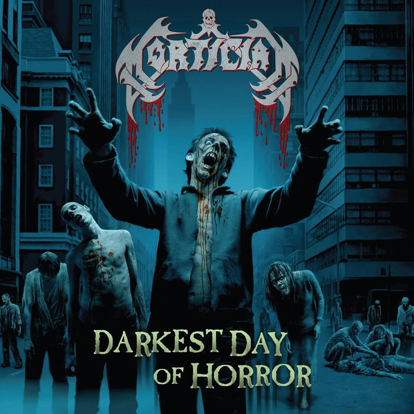 Mortician Darkest Day Of Horror (Blue, Splatter) Vinyl Record