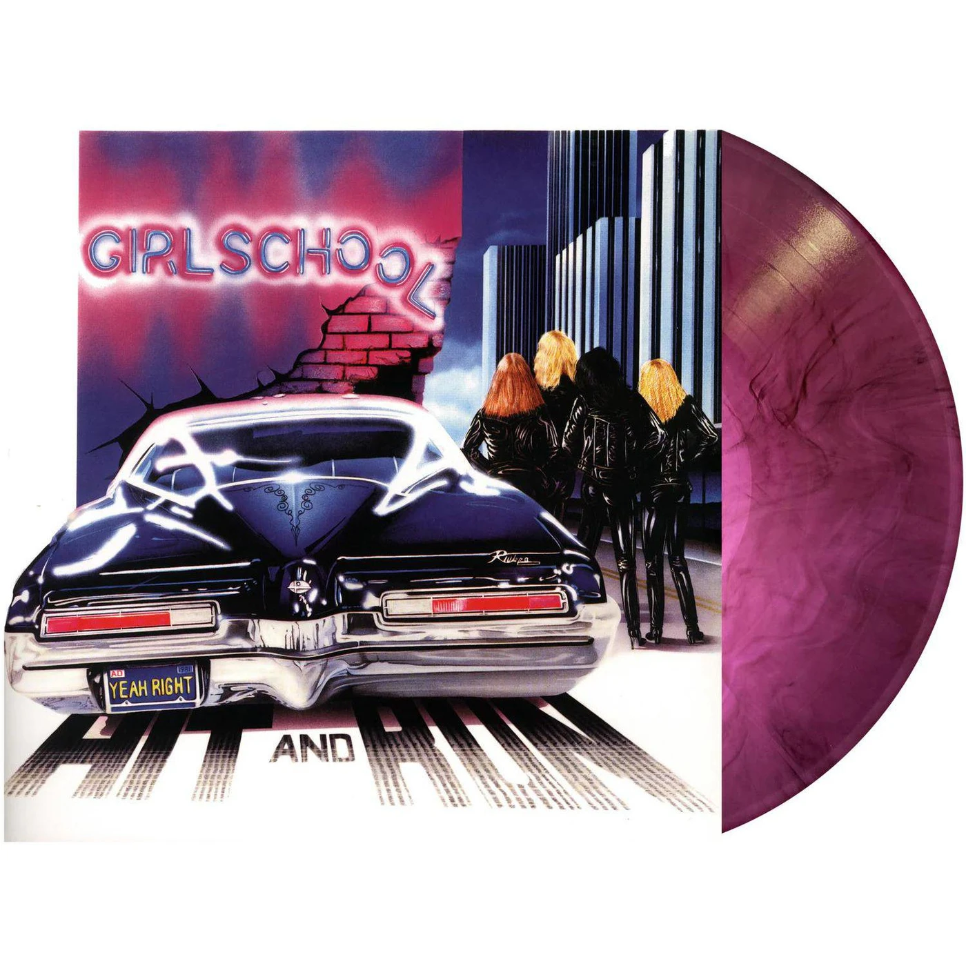 Girlschool Hit & Run (Marbled, Limited Edition) Vinyl Record