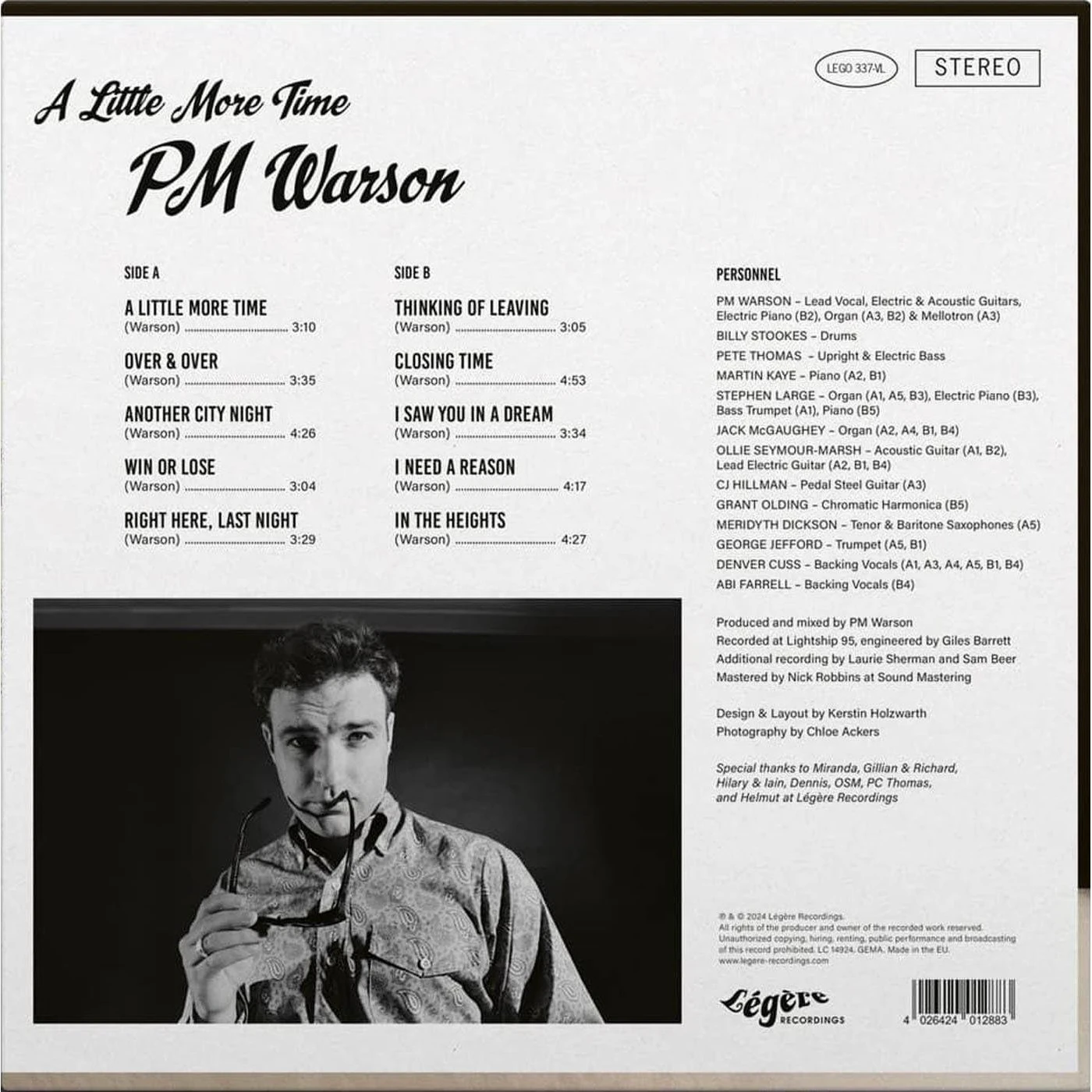 PM Warson Little More Time Vinyl Record