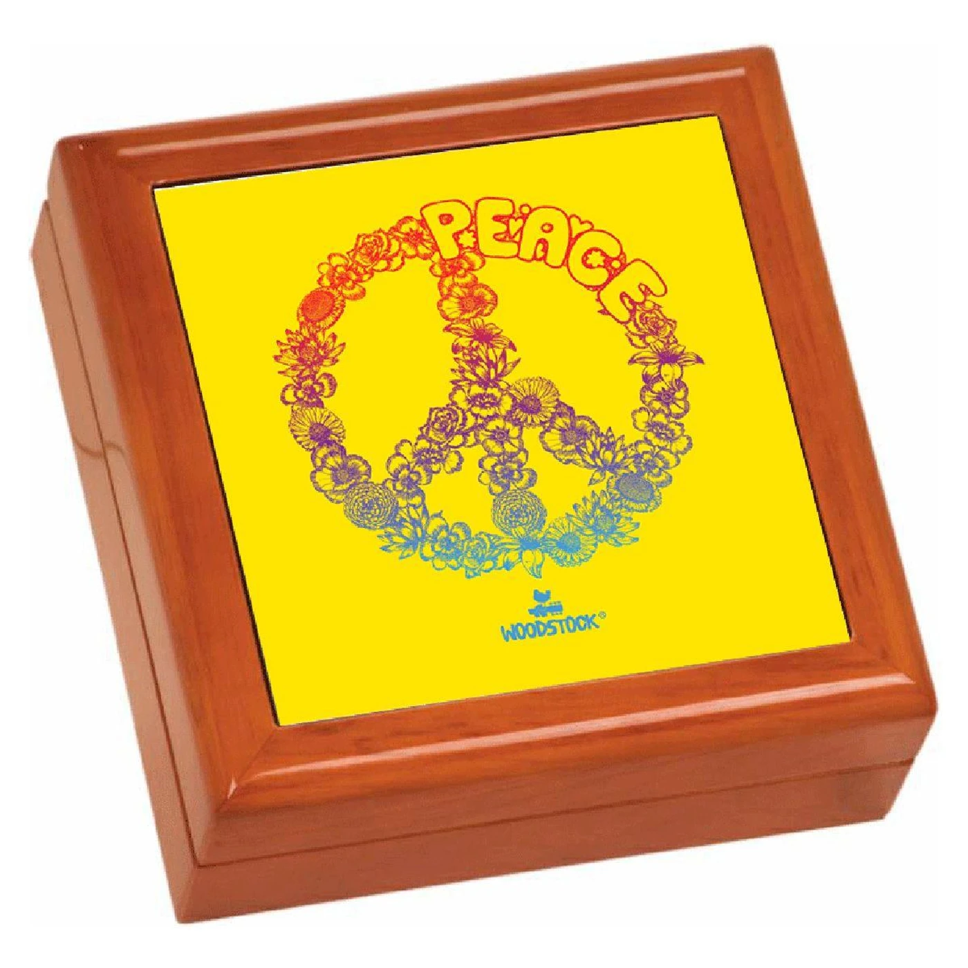 Woodstock Floral Peace Wooden Keepsake Box