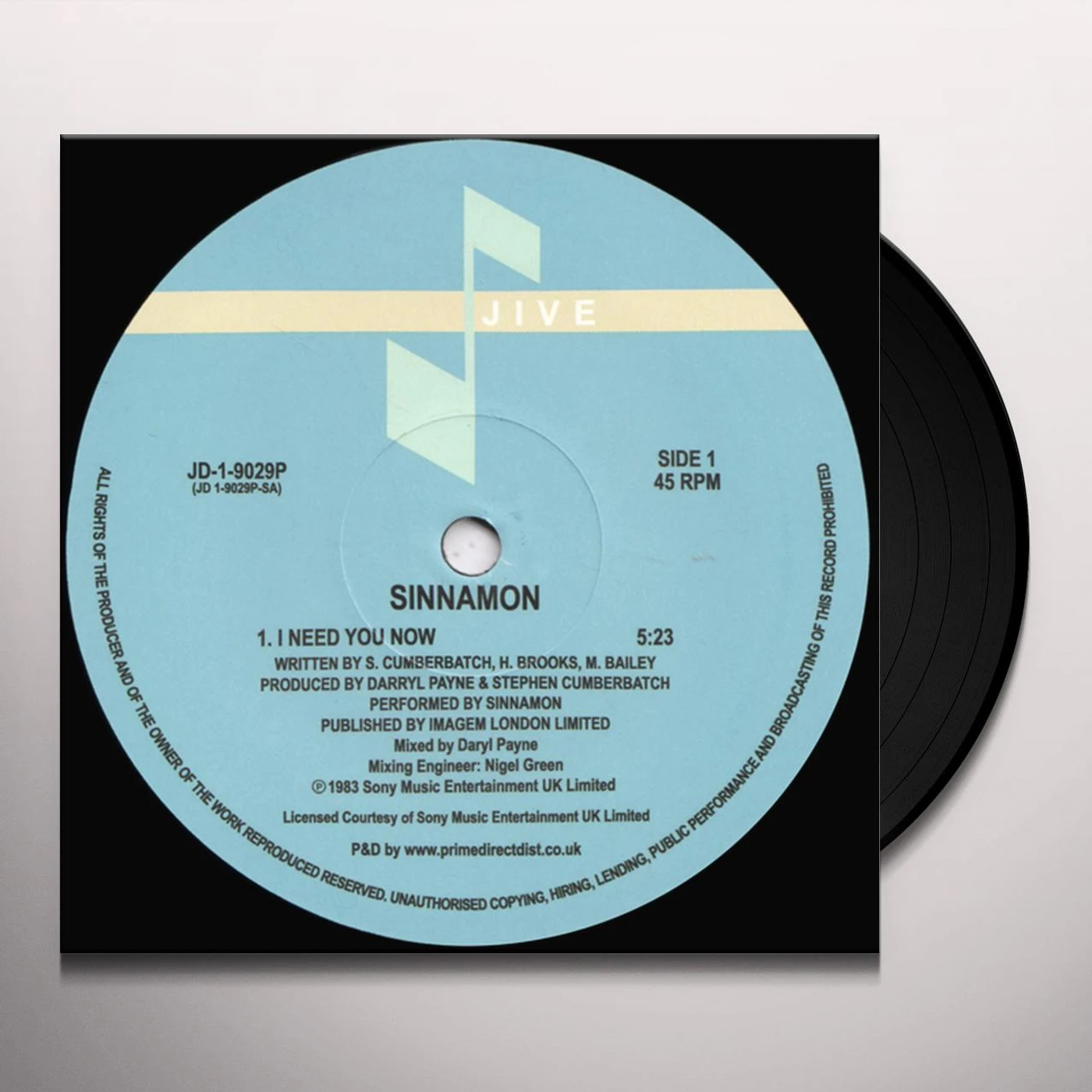 Sinnamon I Need You Now Vinyl Record