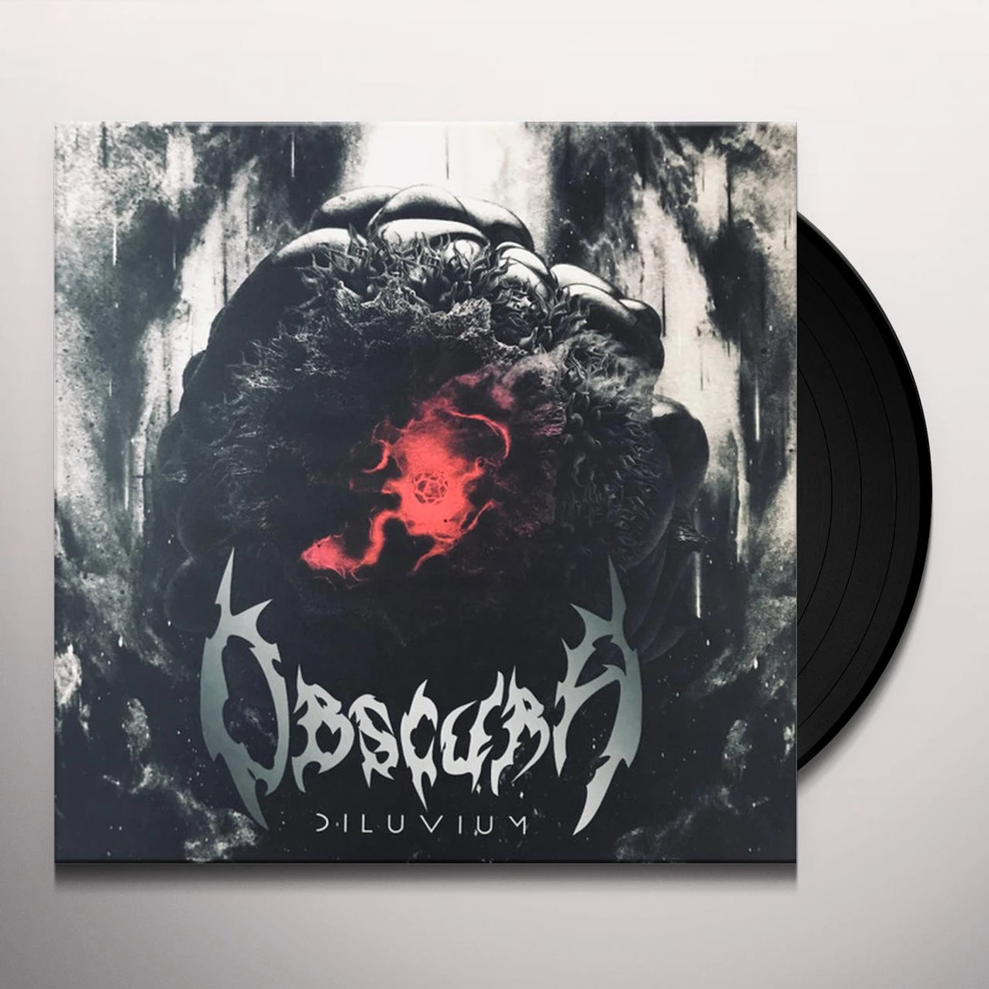 Obscura DILUVIUM (RED, SILVER & GRIMACE PURPLE MERGE   W/ BLOOD RED, SILVER & DEEP PURPLE SPLATTER VINYL) Vinyl Record