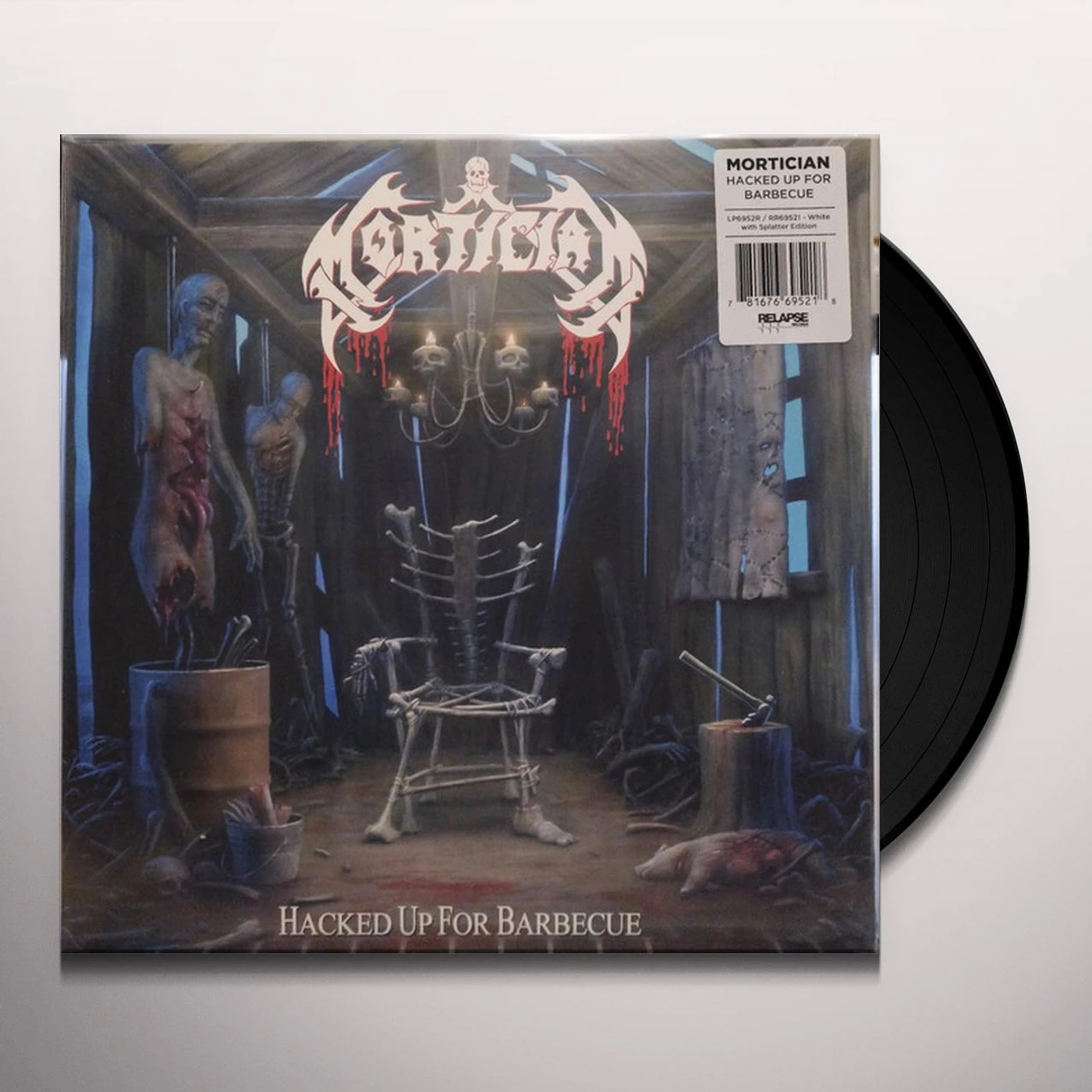 Mortician HACKED UP FOR BARBECUE (2LP/WHITE WITH SPLATTER VINYL) Vinyl Record