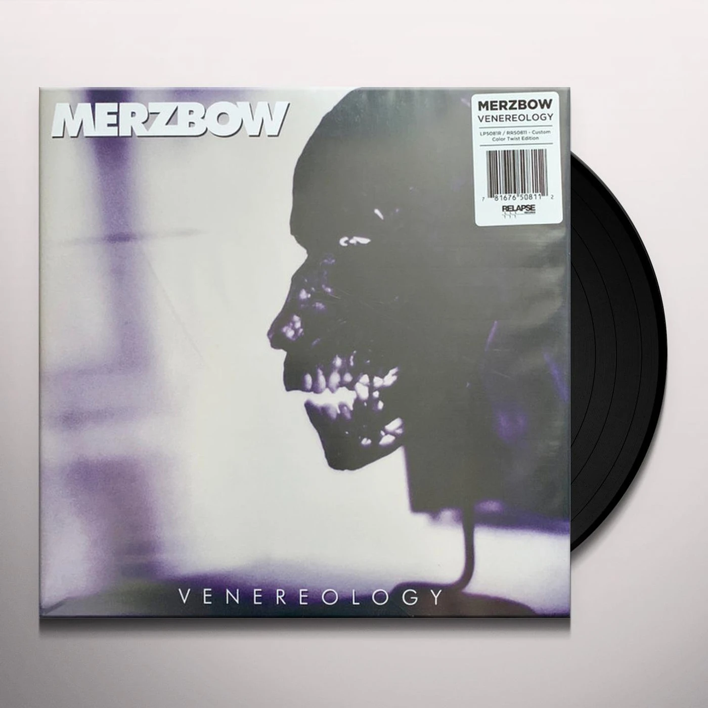 Merzbow VENEREOLOGY (MILKY CLEAR BASE WITH NEON VIOLET & WHITE/BLACK COLOR TWIST VINYL/2LP) Vinyl Record