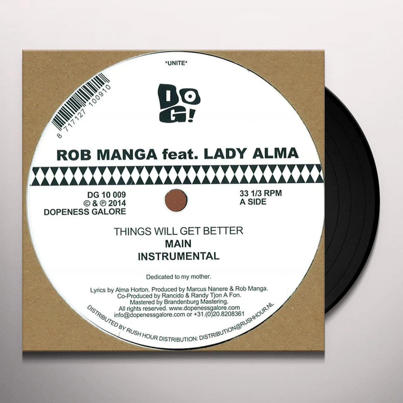 Rob Manga THINGS WILL GET BETTER Vinyl Record