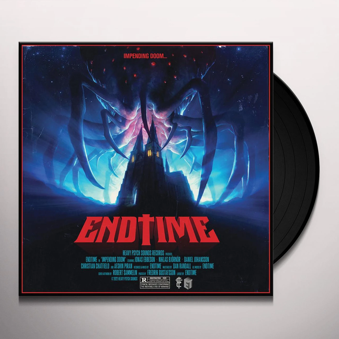 Endtime IMPENDING DOOM (STRIPED RED/TRANSPARENT/BLUE VINYL) Vinyl Record