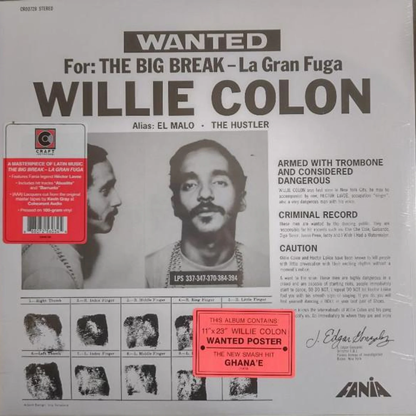 Willie Colón GRAN FUGA Vinyl Record