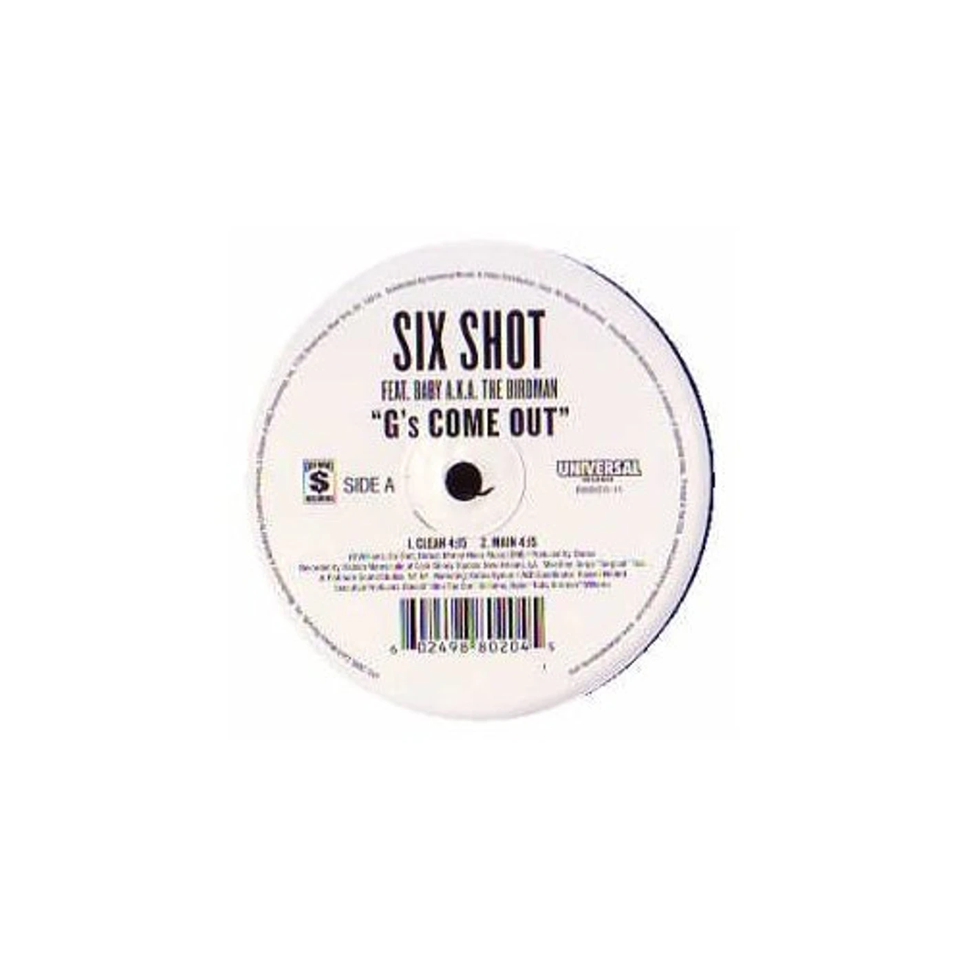 Six Shot G'S COME OUT (X4) Vinyl Record