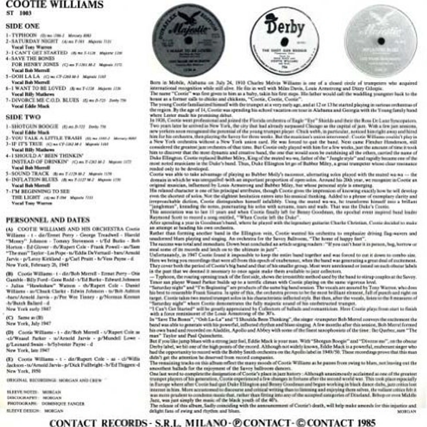 Cootie Williams Things Ain't What They Used To Be Vinyl Record
