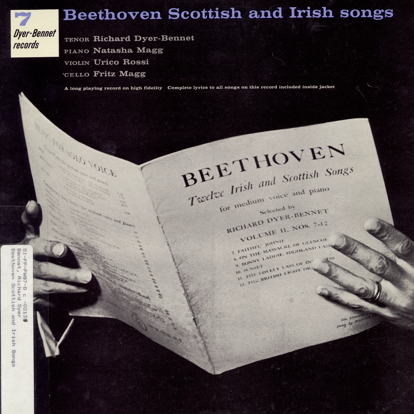 Richard Dyer-Bennet VOLUME 7: BEETHOVEN SCOTTISH AND IRISH SONGS CD