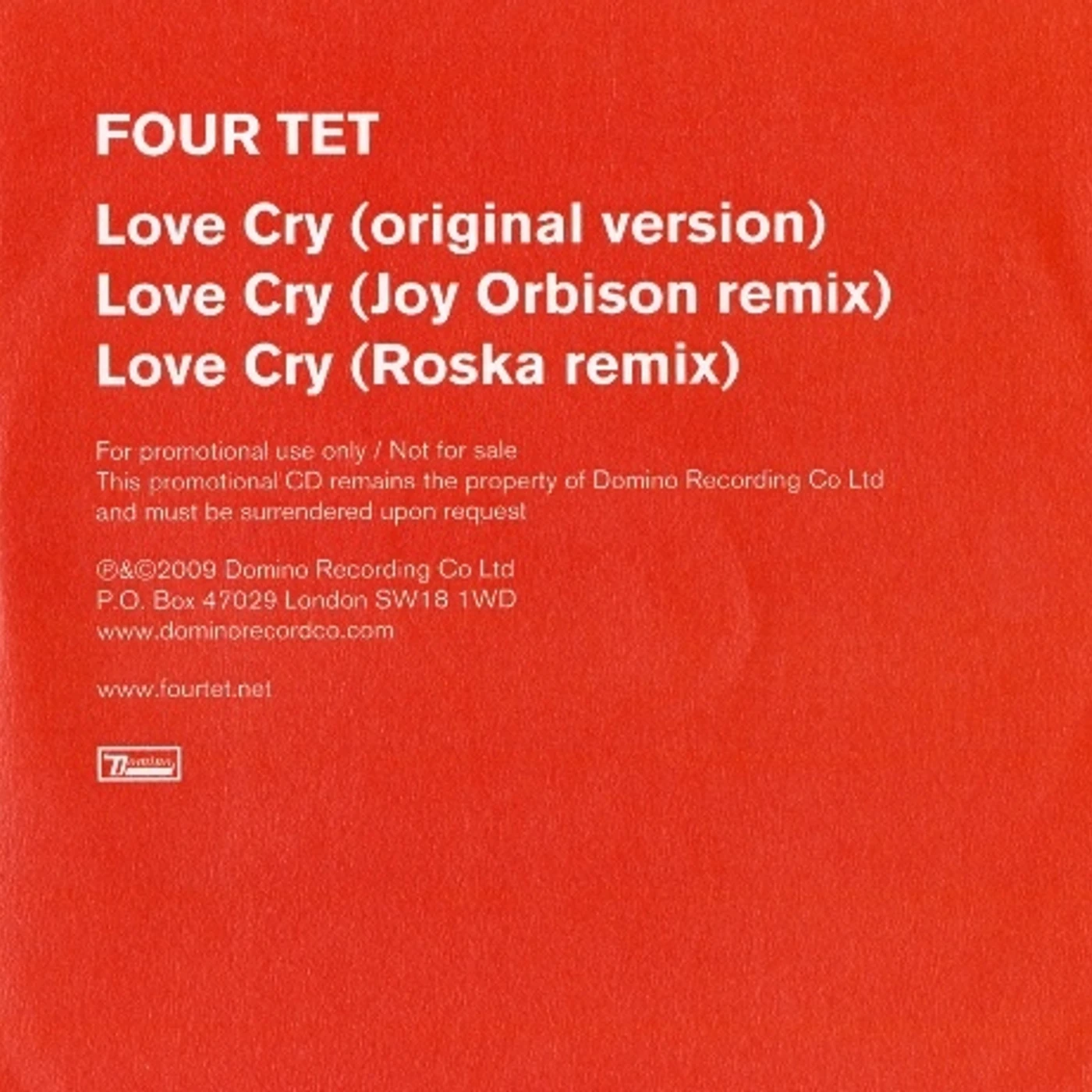 Four Tet Love Cry Vinyl Record