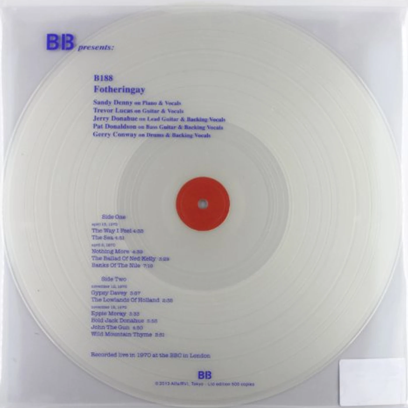 Fotheringay BBC LIVE IN 1970 Vinyl Record - Italy Release
