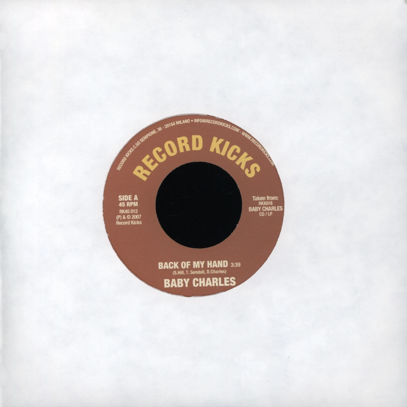 Baby Charles Back Of My Hand Vinyl Record