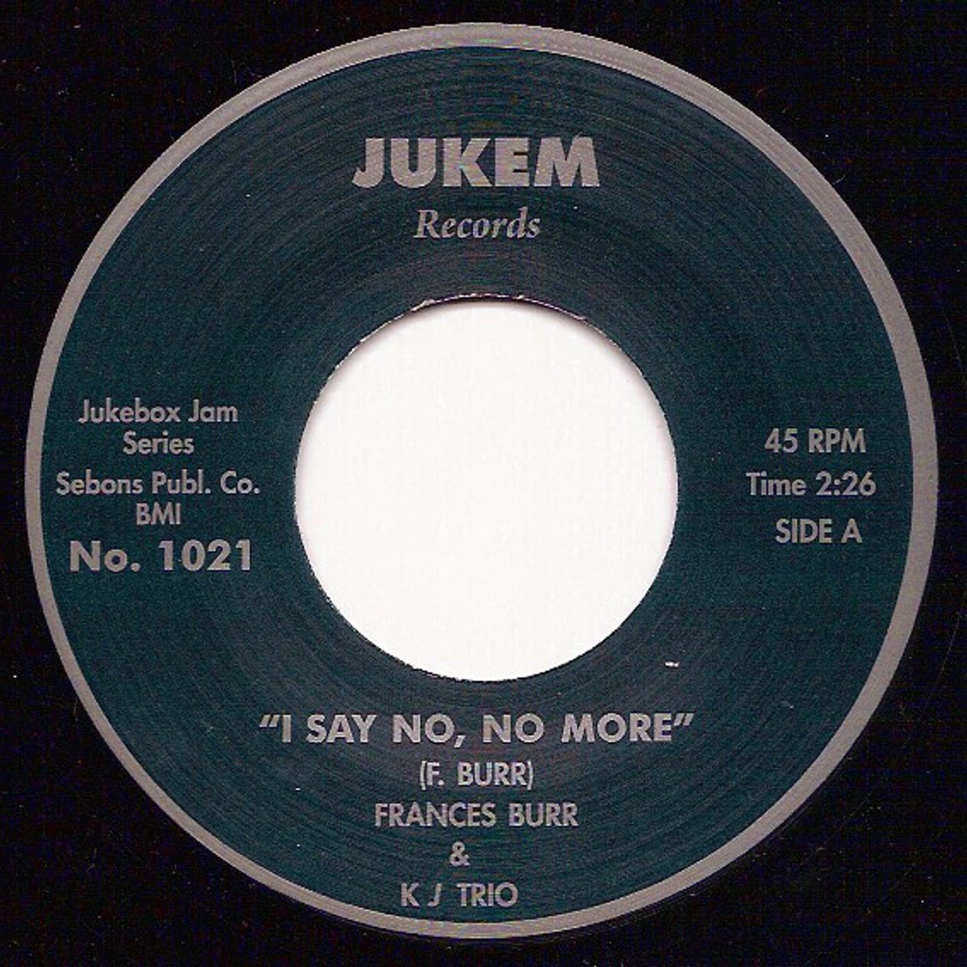 Frances Burr I SAY NO NO MORE Vinyl Record - UK Release