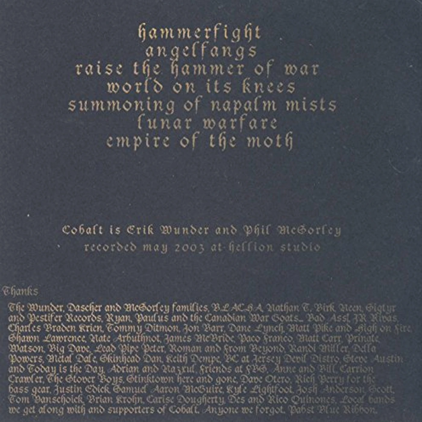 Cobalt WAR METAL CD