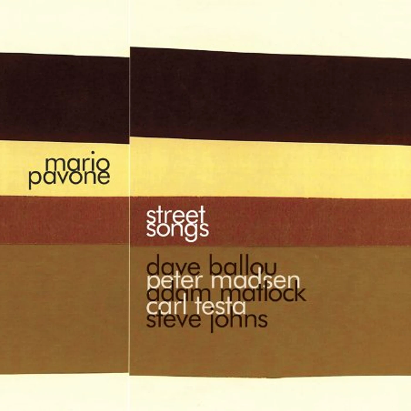 Mario Pavone STREET SONGS CD