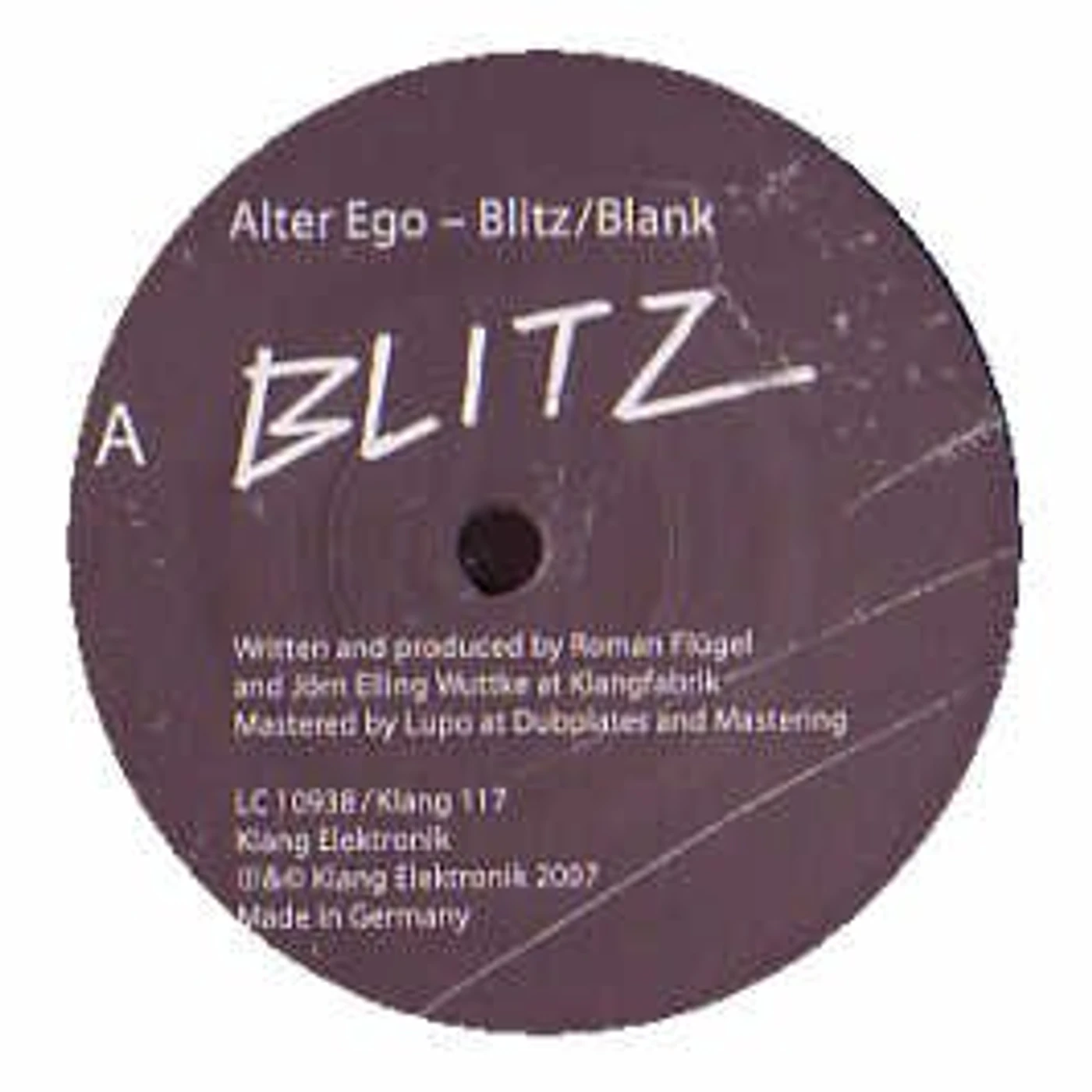 Alter Ego Blitz / Blank Vinyl Record