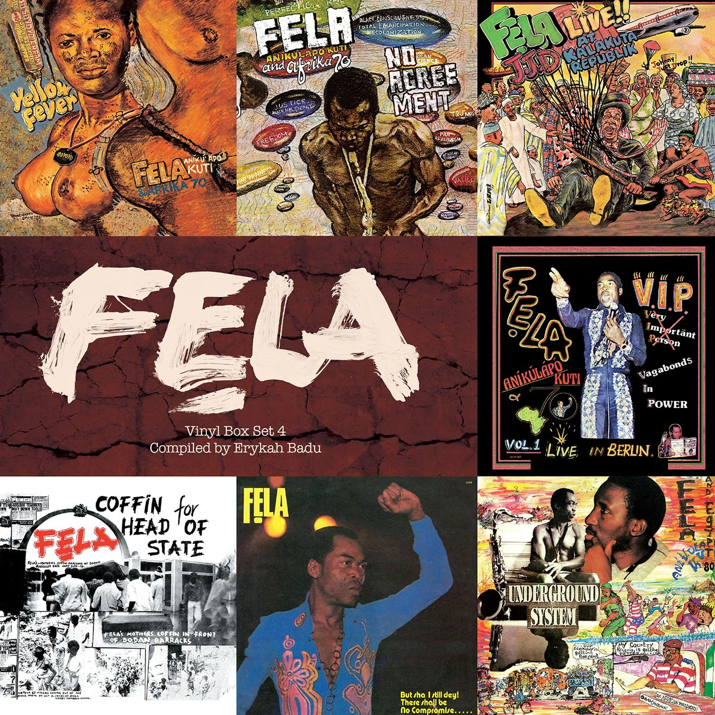 Fela Kuti VINYL BOX SET 4 COMPILED BY ERYKAH BADU Vinyl Record