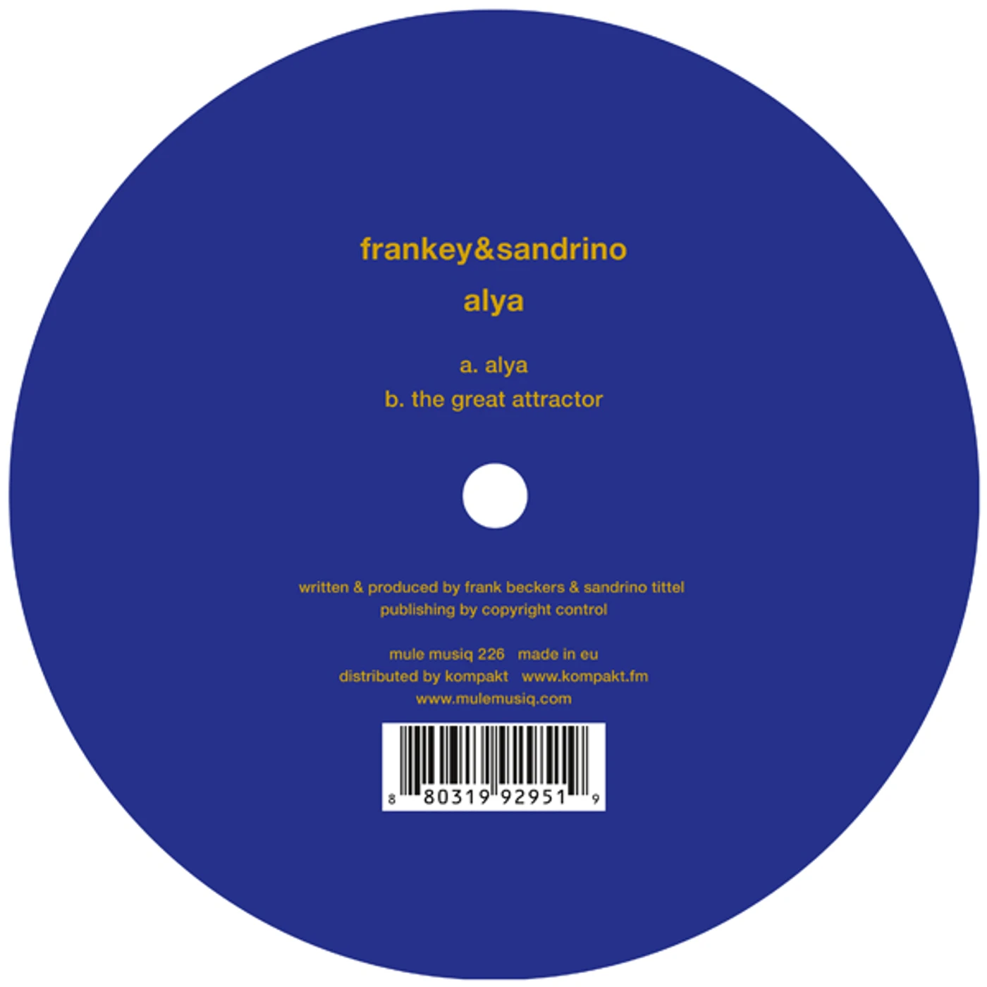 Frankey & Sandrino Alya Vinyl Record